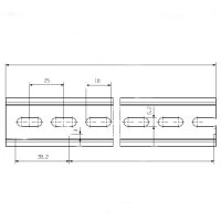 0514570000 WEIDMULLER TS 35X7.5X1.0 2M STEEL M6 SLOT #4